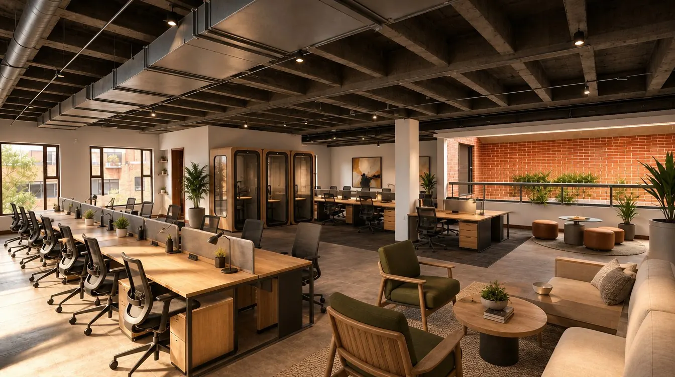 Cápsulas de concentración y lounge — simulación del proyecto terminado