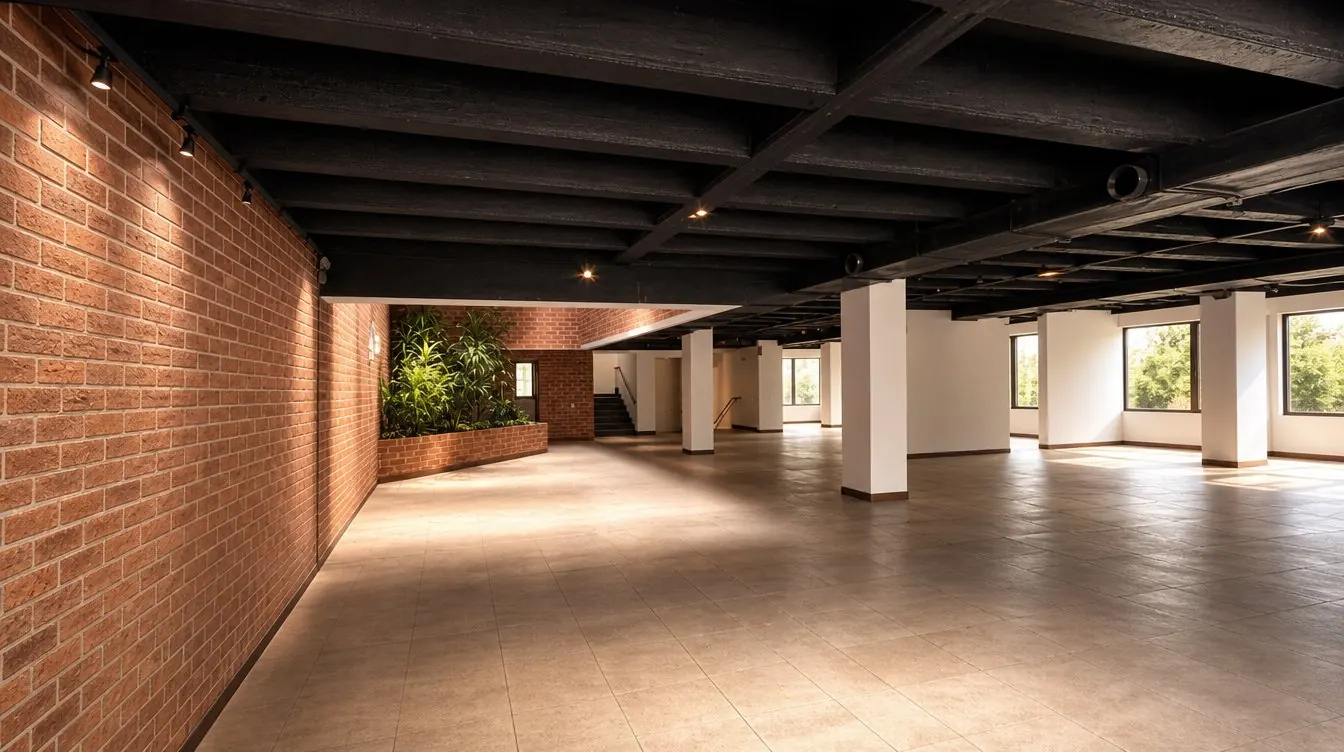 Acceso con jardín vertical — estado actual